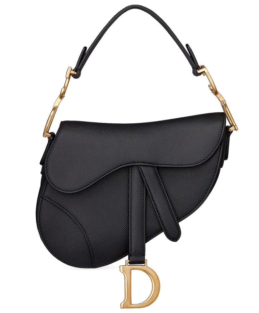 Christian Dior Mini Saddle Calfskin Bag Black